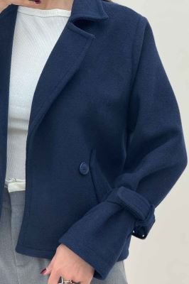 کت فوتر یقه انگلیسی آستین سگک PRADAS