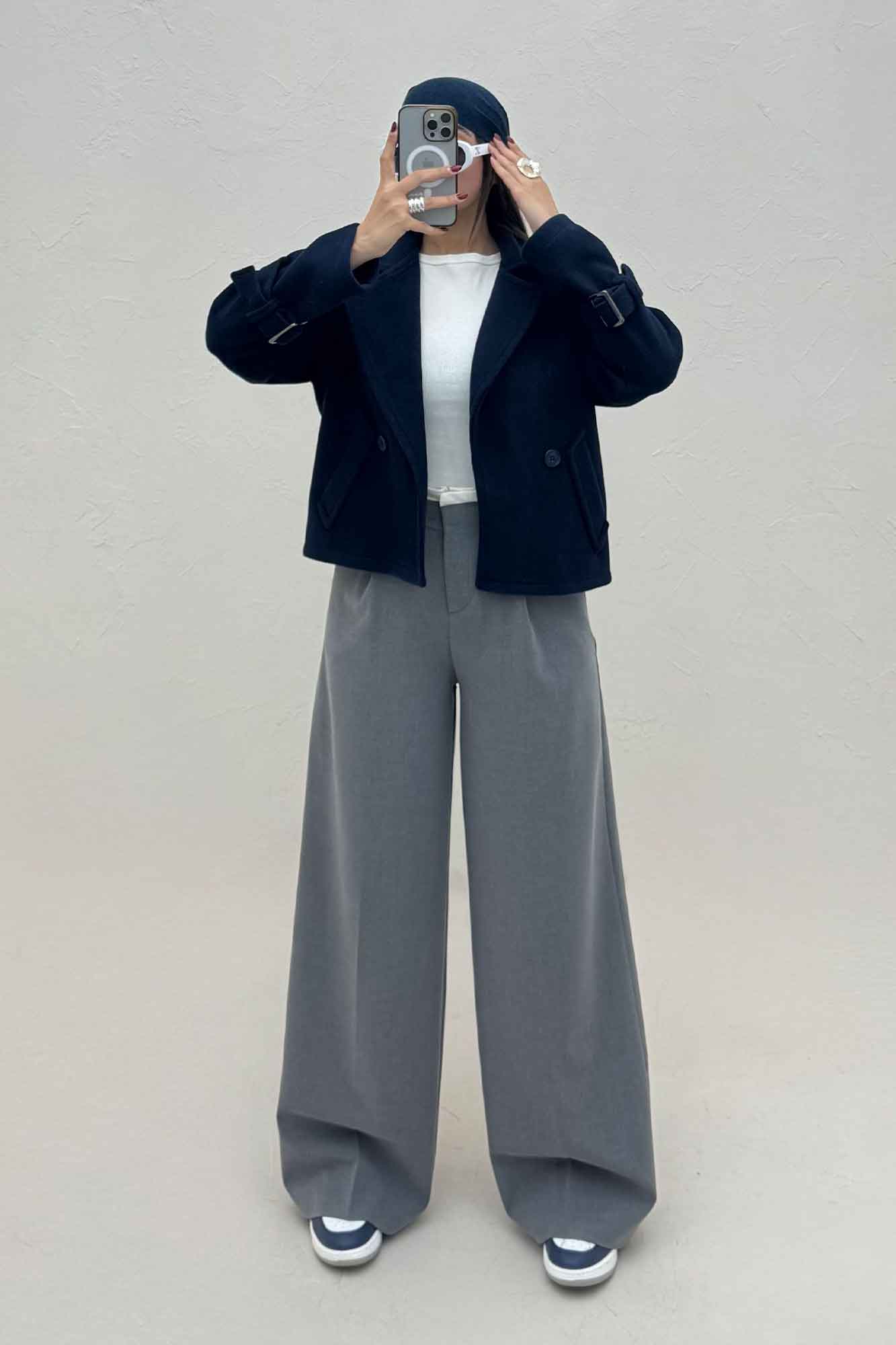 کت فوتر یقه انگلیسی آستین سگک PRADAS