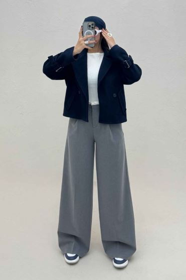 کت فوتر یقه انگلیسی آستین سگک PRADAS