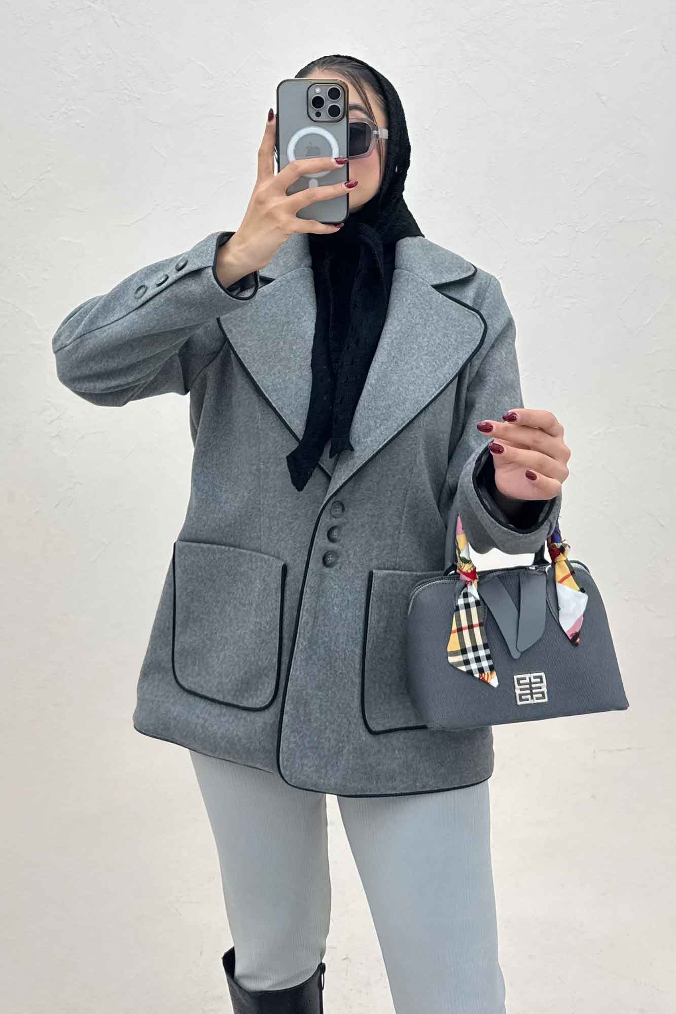 کت فوتر مغزی دوزی آستردار دو جیب