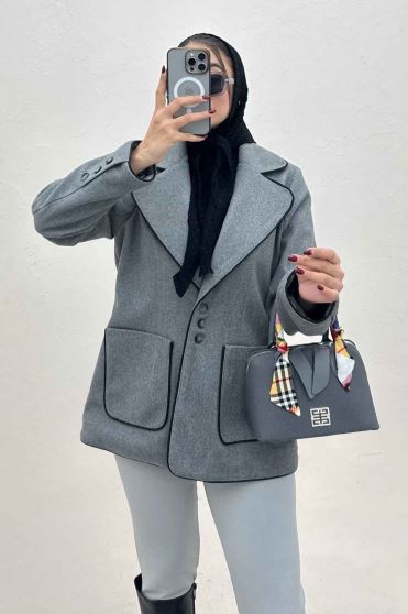 کت فوتر مغزی دوزی آستردار دو جیب