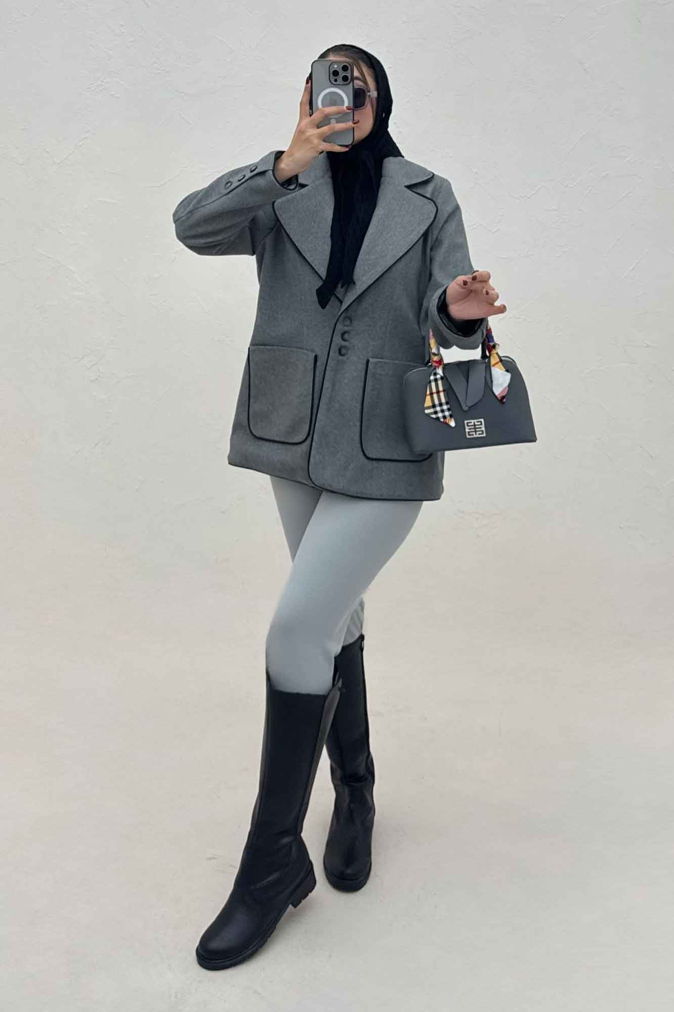 کت فوتر مغزی دوزی آستردار دو جیب