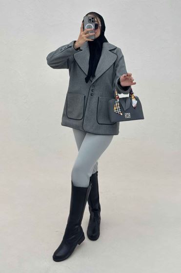 کت فوتر مغزی دوزی آستردار دو جیب