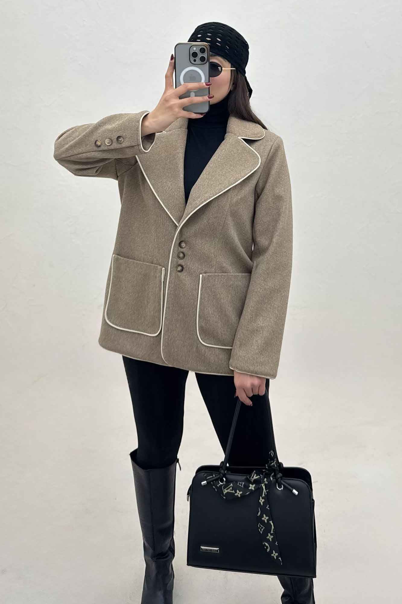 کت فوتر مغزی دوزی آستردار دو جیب