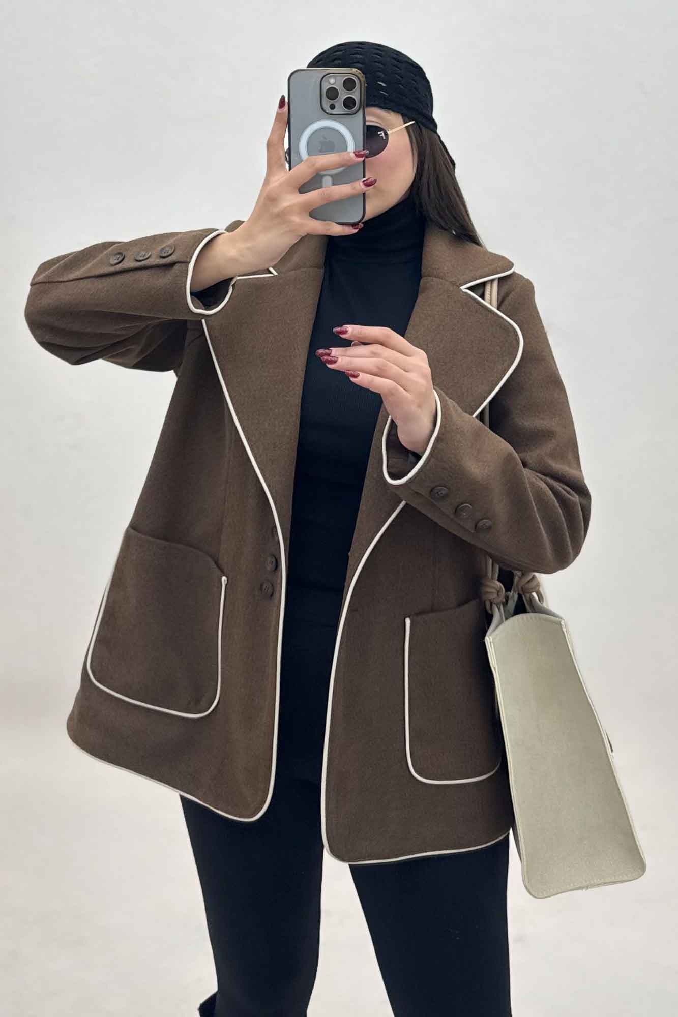 کت فوتر مغزی دوزی آستردار دو جیب