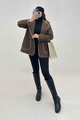 کت فوتر مغزی دوزی آستردار دو جیب