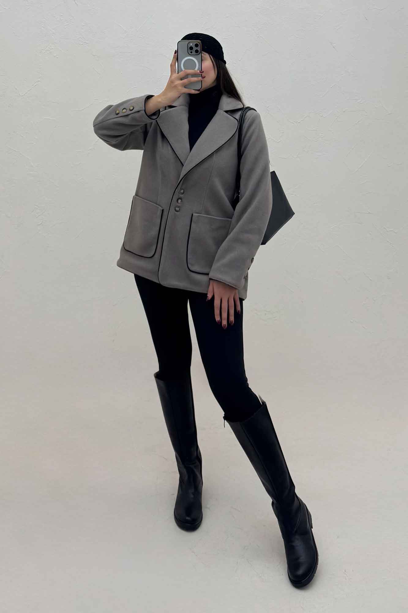 کت فوتر مغزی دوزی آستردار دو جیب