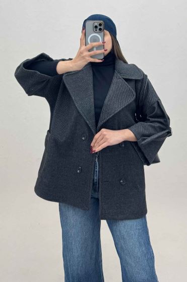 کت فوتر کجراه آستین سگک دار 