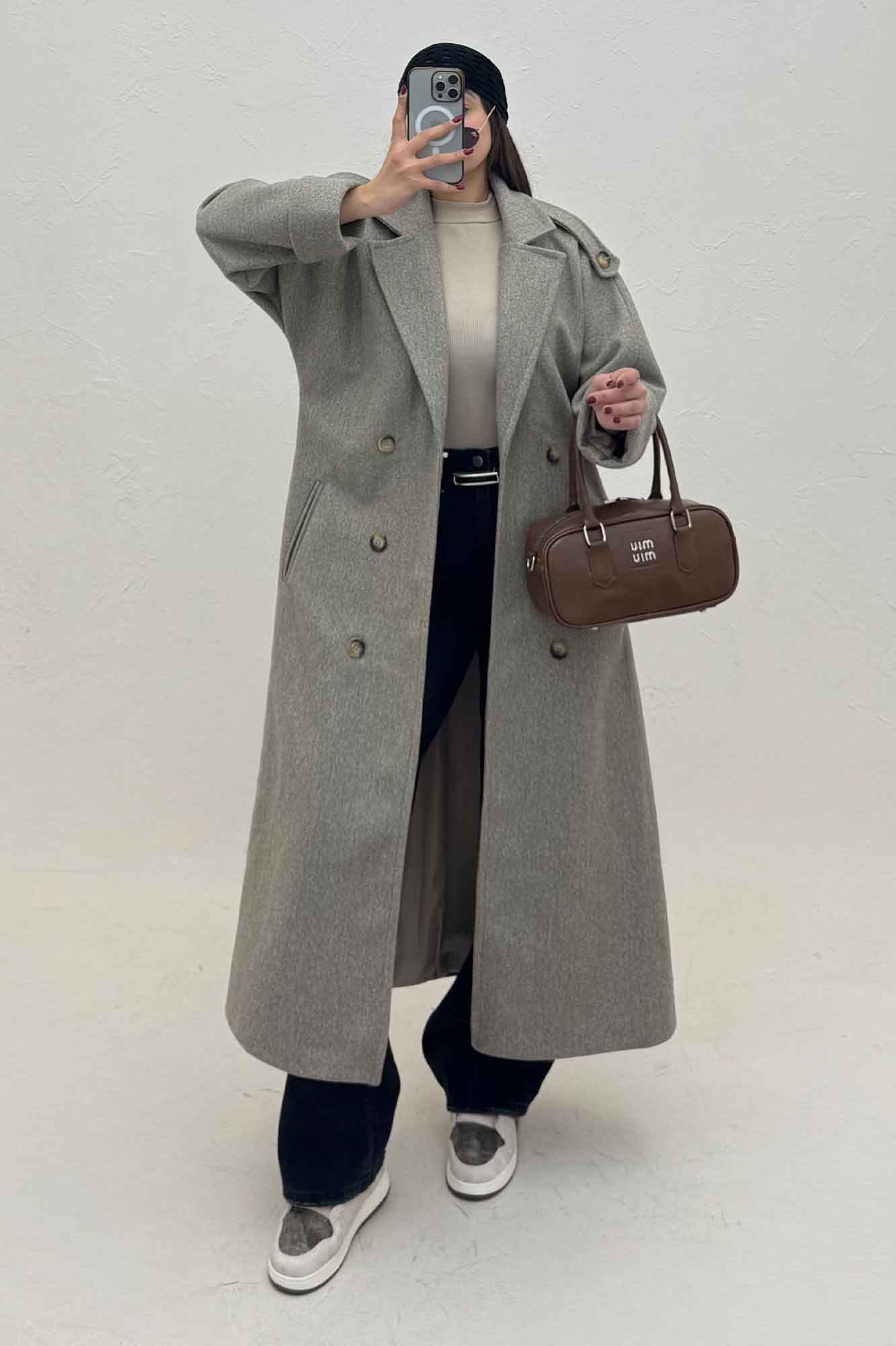 پالتو فوتر بلند مج پاکتی آستردار همیسا