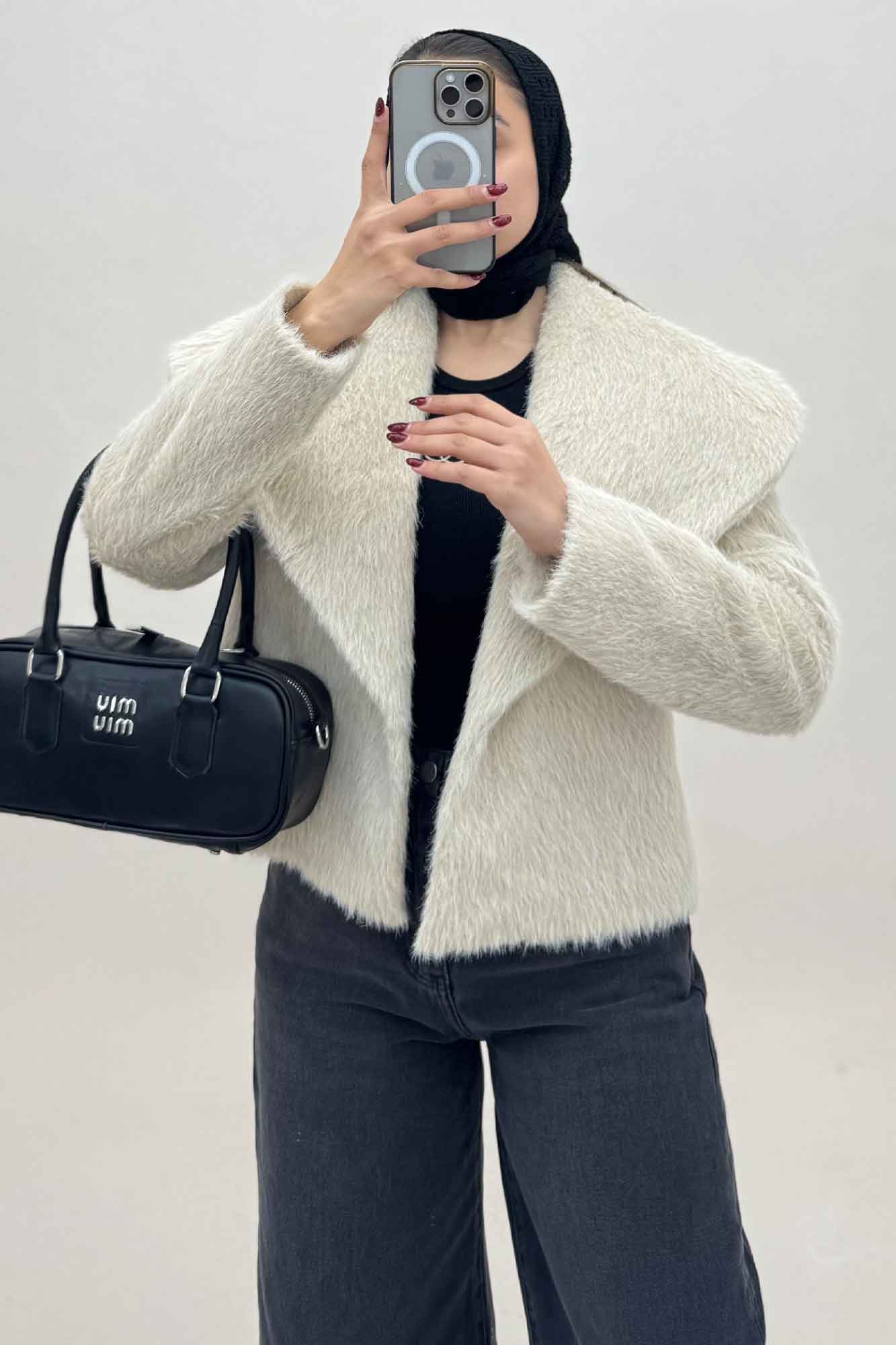 کت خز آستردار یقه پهن