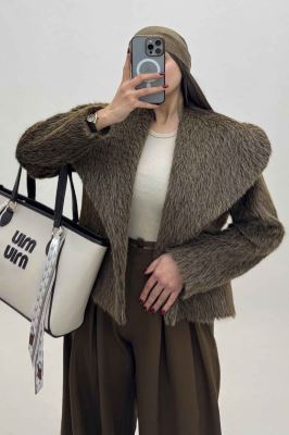 کت خز آستردار یقه پهن