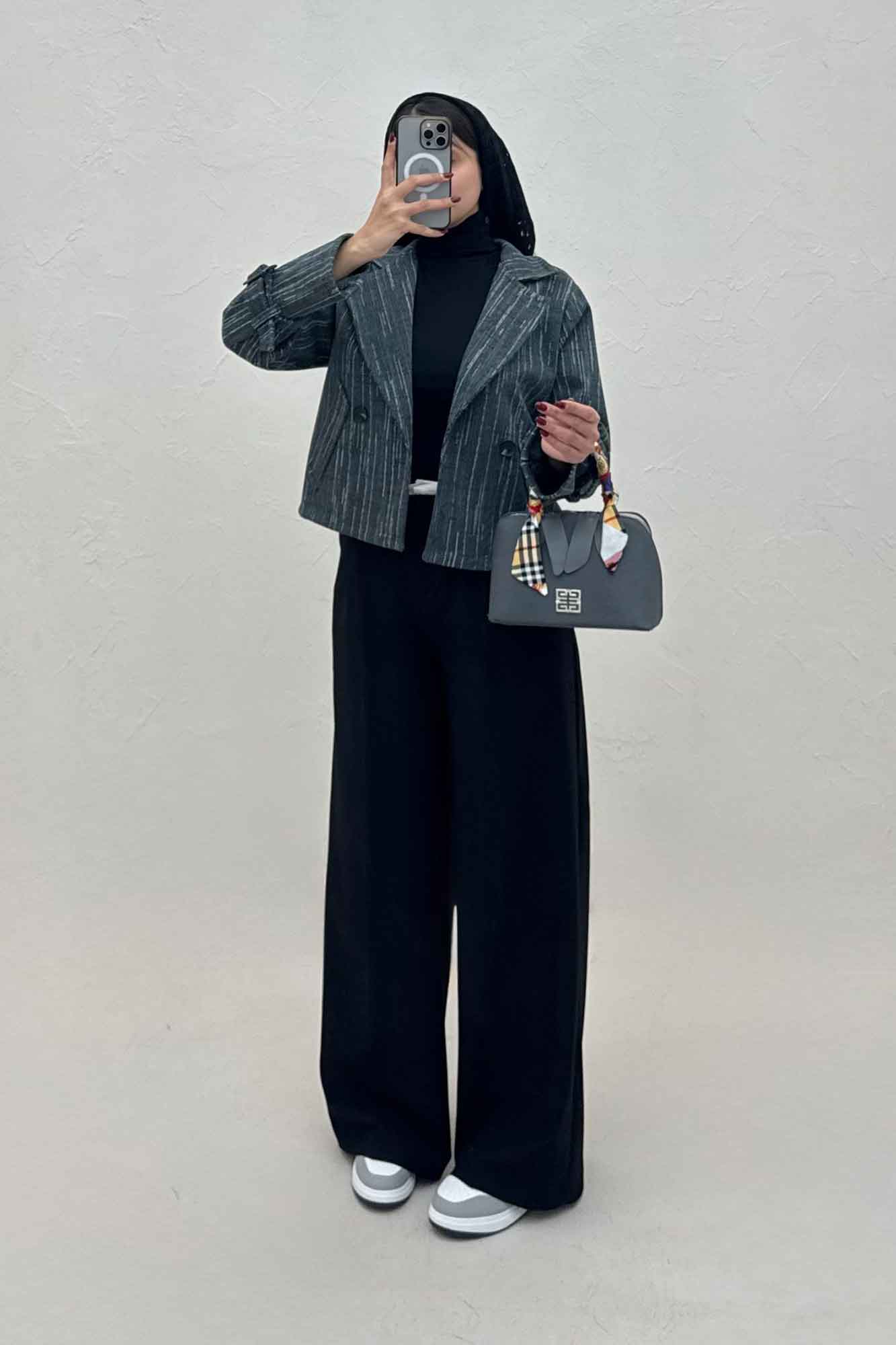 کت فوتر خط چین دار دو جیب خطی