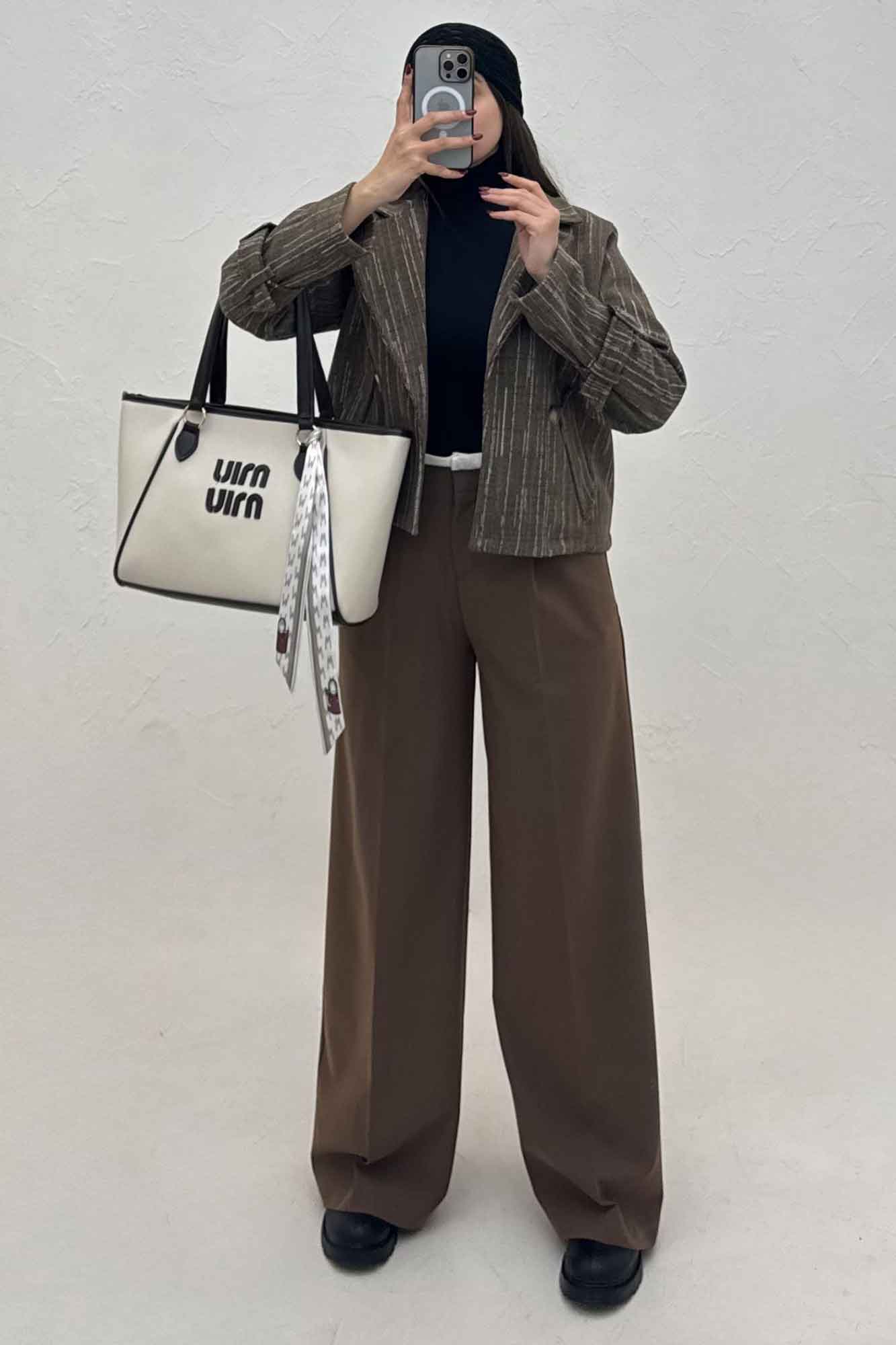 کت فوتر خط چین دار دو جیب خطی