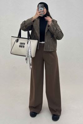 کت فوتر خط چین دار دو جیب خطی