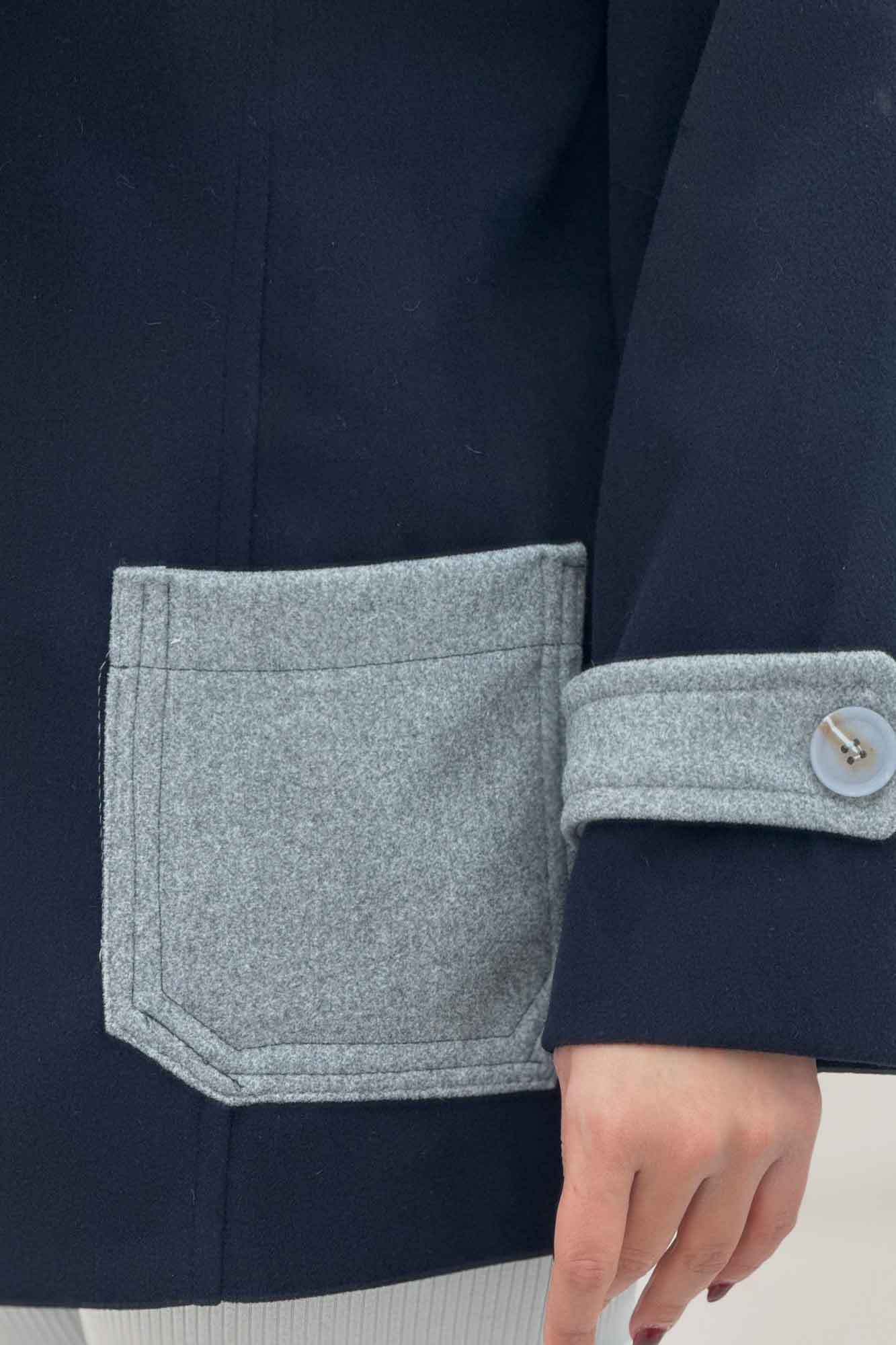 کت فوتر آستردار تک جیب دو رنگ