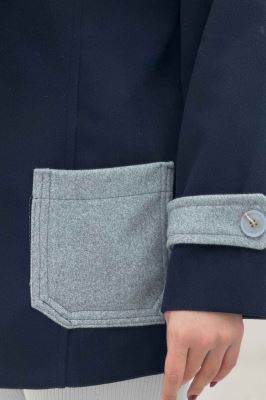 کت فوتر آستردار تک جیب دو رنگ