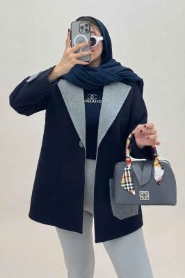 کت فوتر آستردار تک جیب دو رنگ