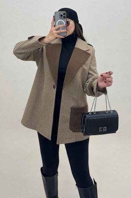 کت فوتر آستردار تک جیب دو رنگ