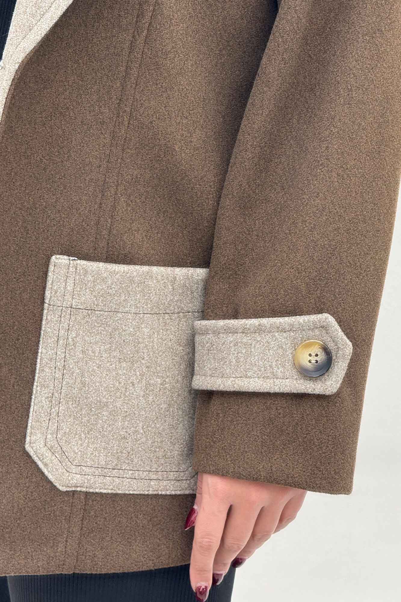 کت فوتر آستردار تک جیب دو رنگ