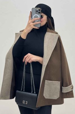 کت فوتر آستردار تک جیب دو رنگ