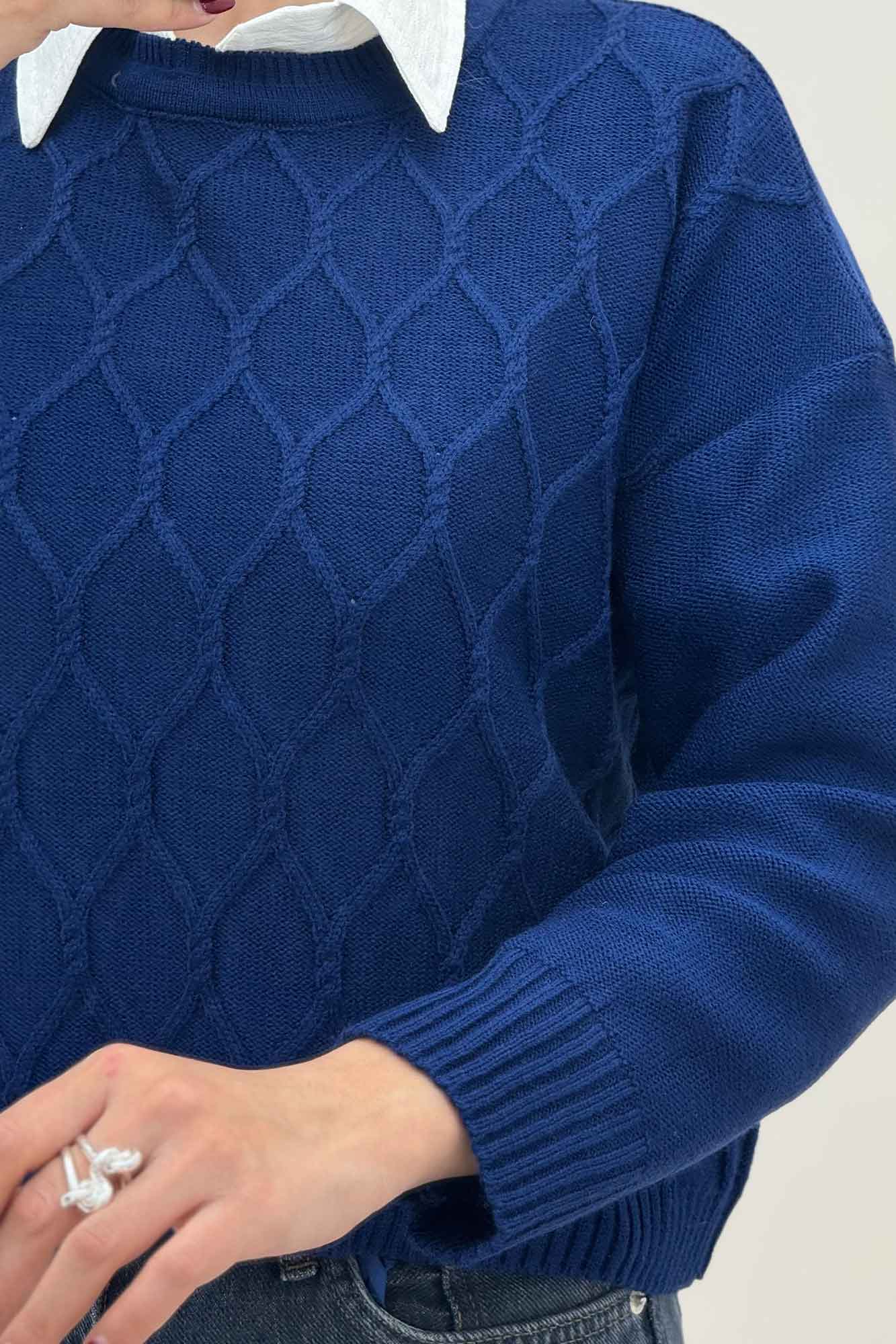 بلوز بافت طرح لوزی کد 148