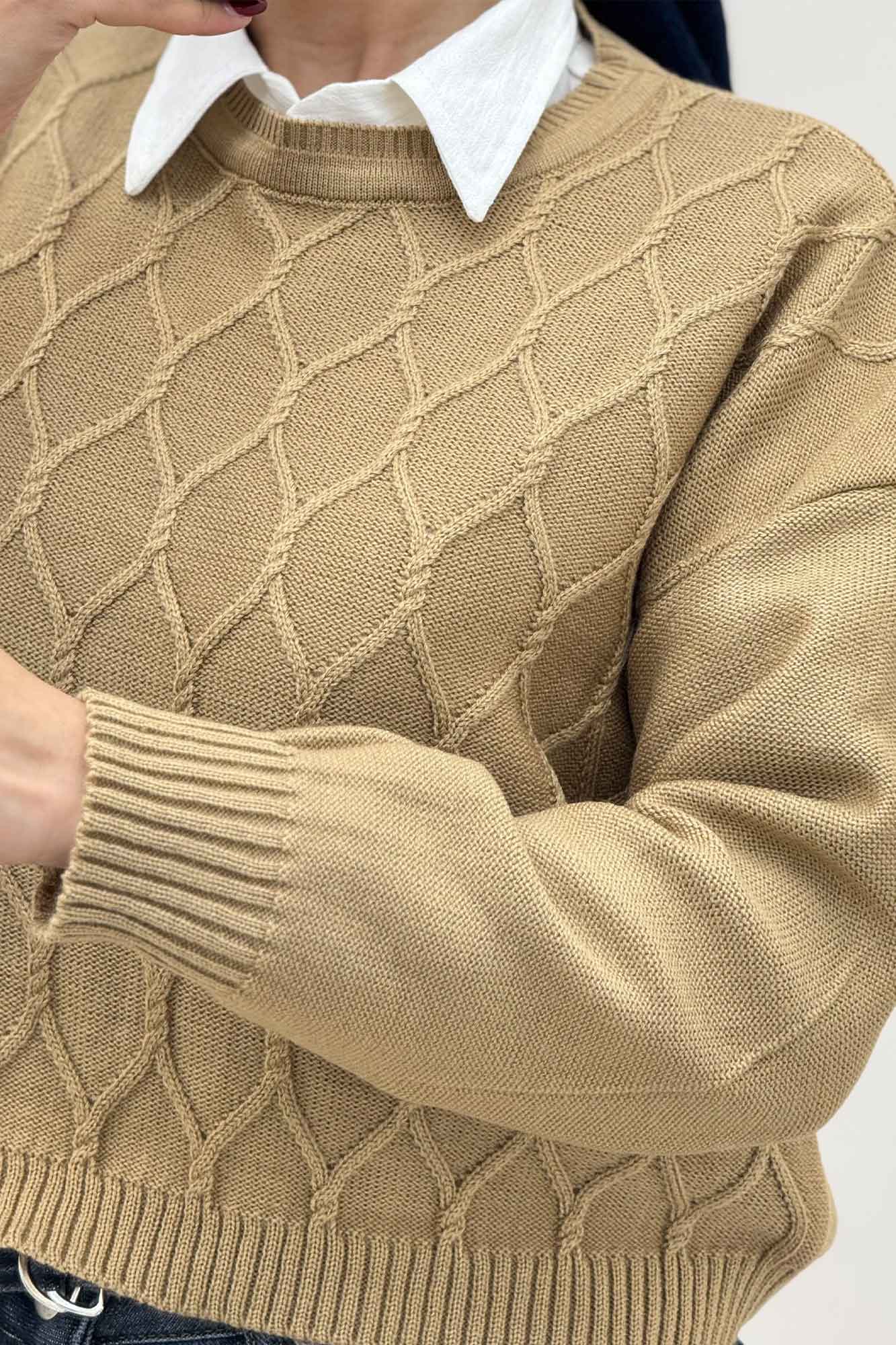 بلوز بافت طرح لوزی کد 148