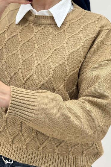 بلوز بافت طرح لوزی کد 148