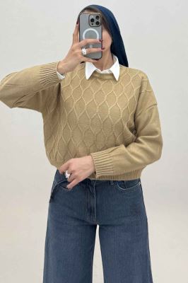 بلوز بافت طرح لوزی کد 148