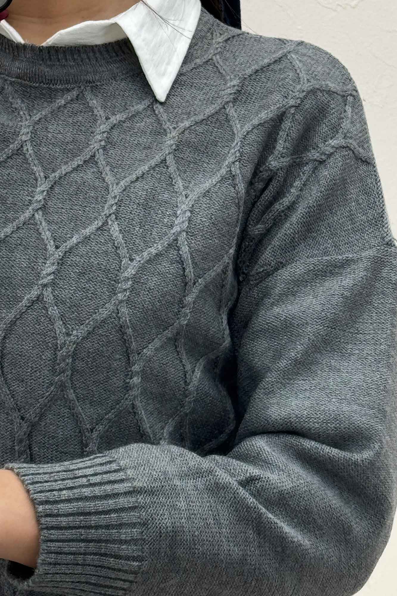 بلوز بافت طرح لوزی کد 148