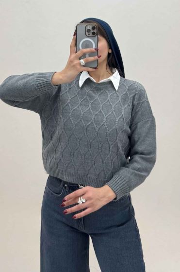 بلوز بافت طرح لوزی کد 148