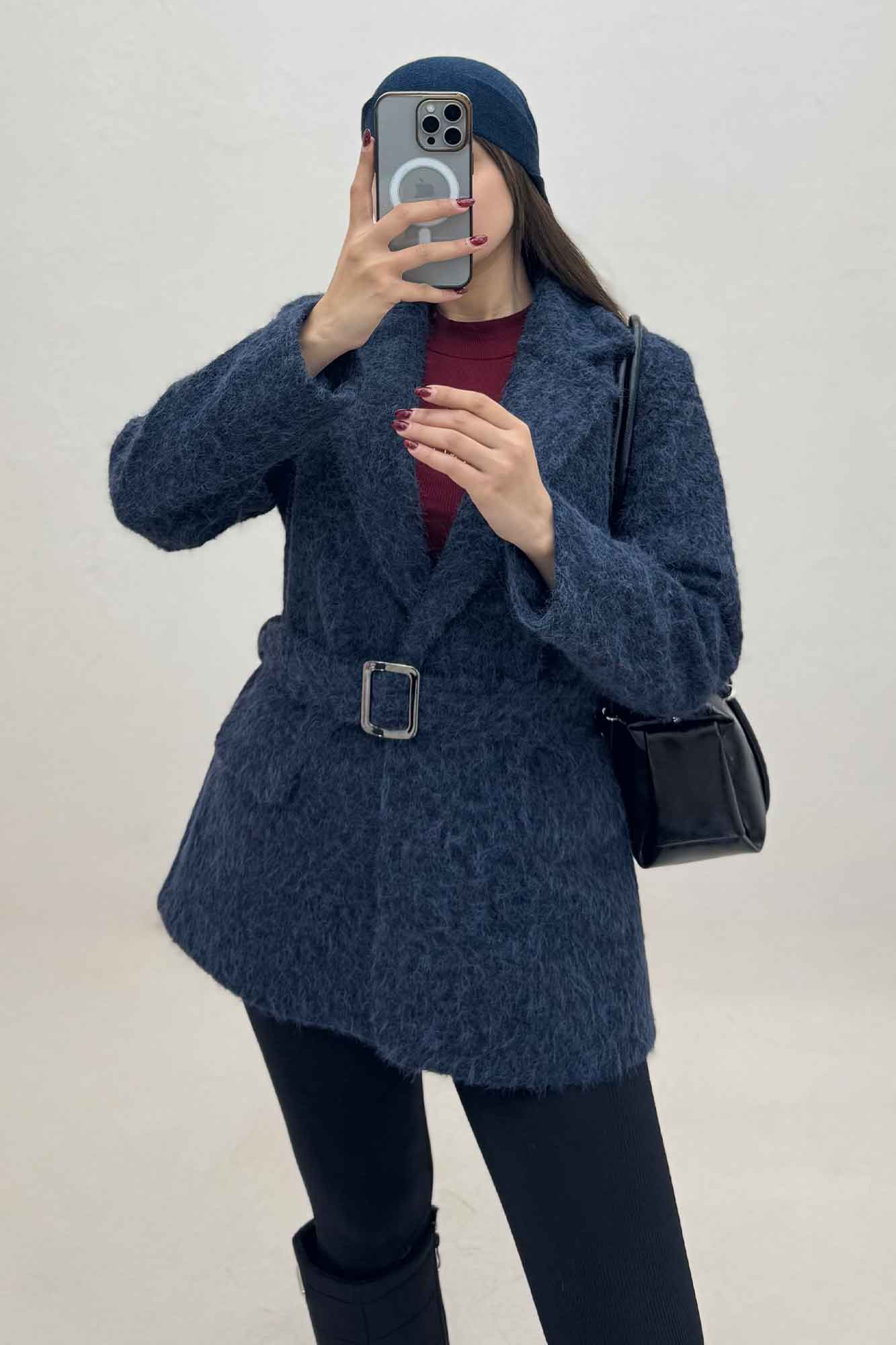 پالتو ویکتونا آستردار کمربنددار