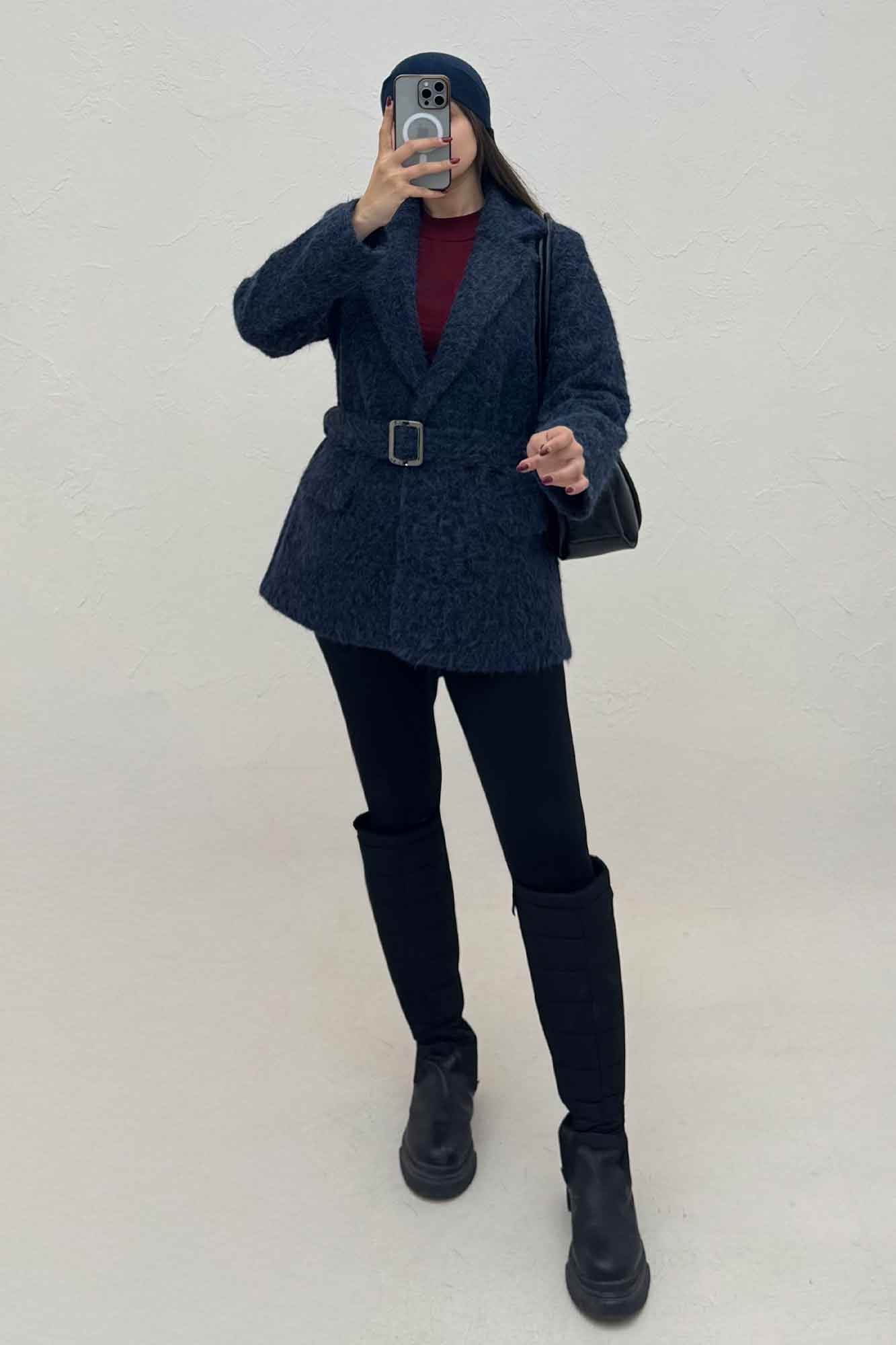 پالتو ویکتونا آستردار کمربنددار