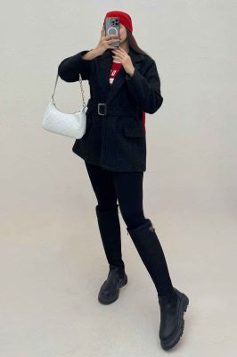 پالتو ویکتونا آستردار کمربنددار