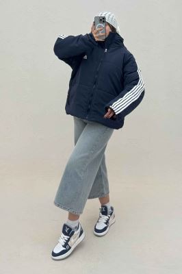 کاپشن اسکیمویی نوار دار