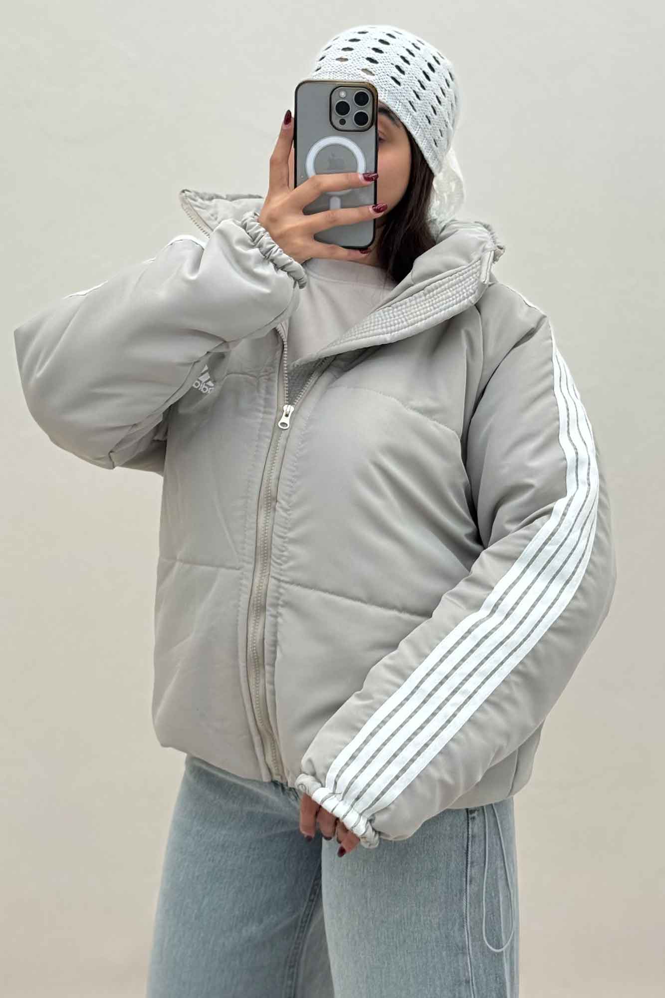 کاپشن اسکیمویی نوار دار