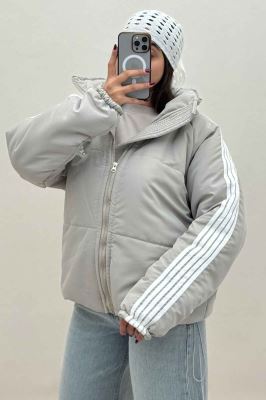 کاپشن اسکیمویی نوار دار