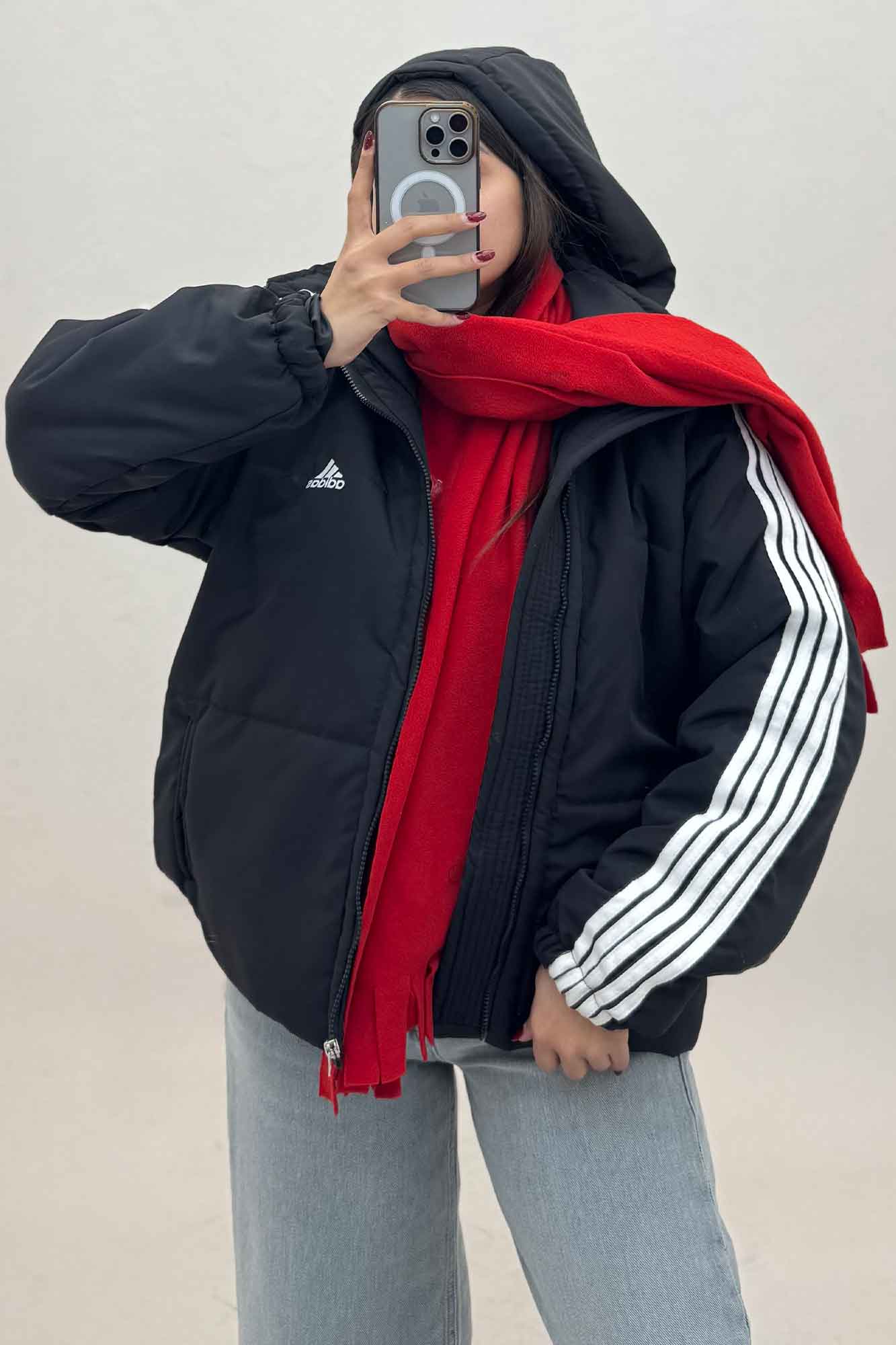 کاپشن اسکیمویی نوار دار