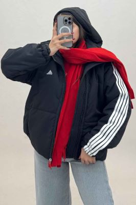 کاپشن اسکیمویی نوار دار