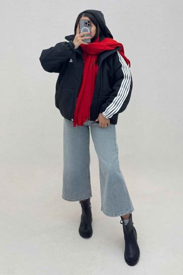 کاپشن اسکیمویی نوار دار