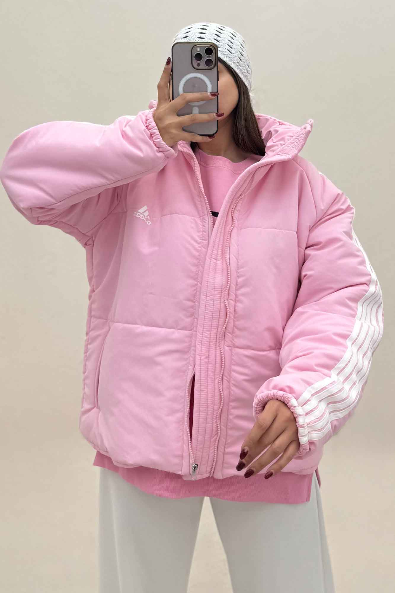 کاپشن اسکیمویی نوار دار