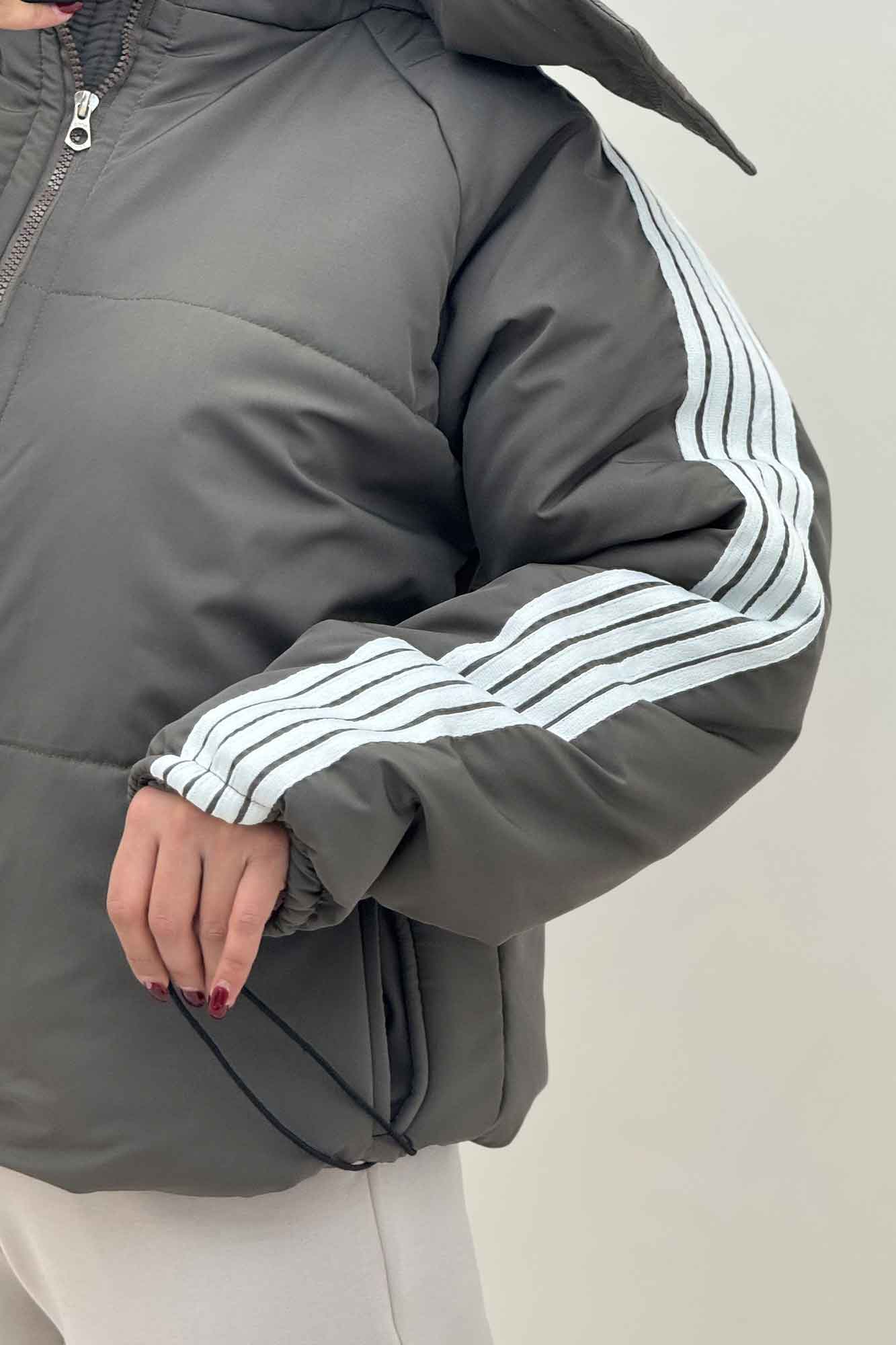 کاپشن اسکیمویی نوار دار