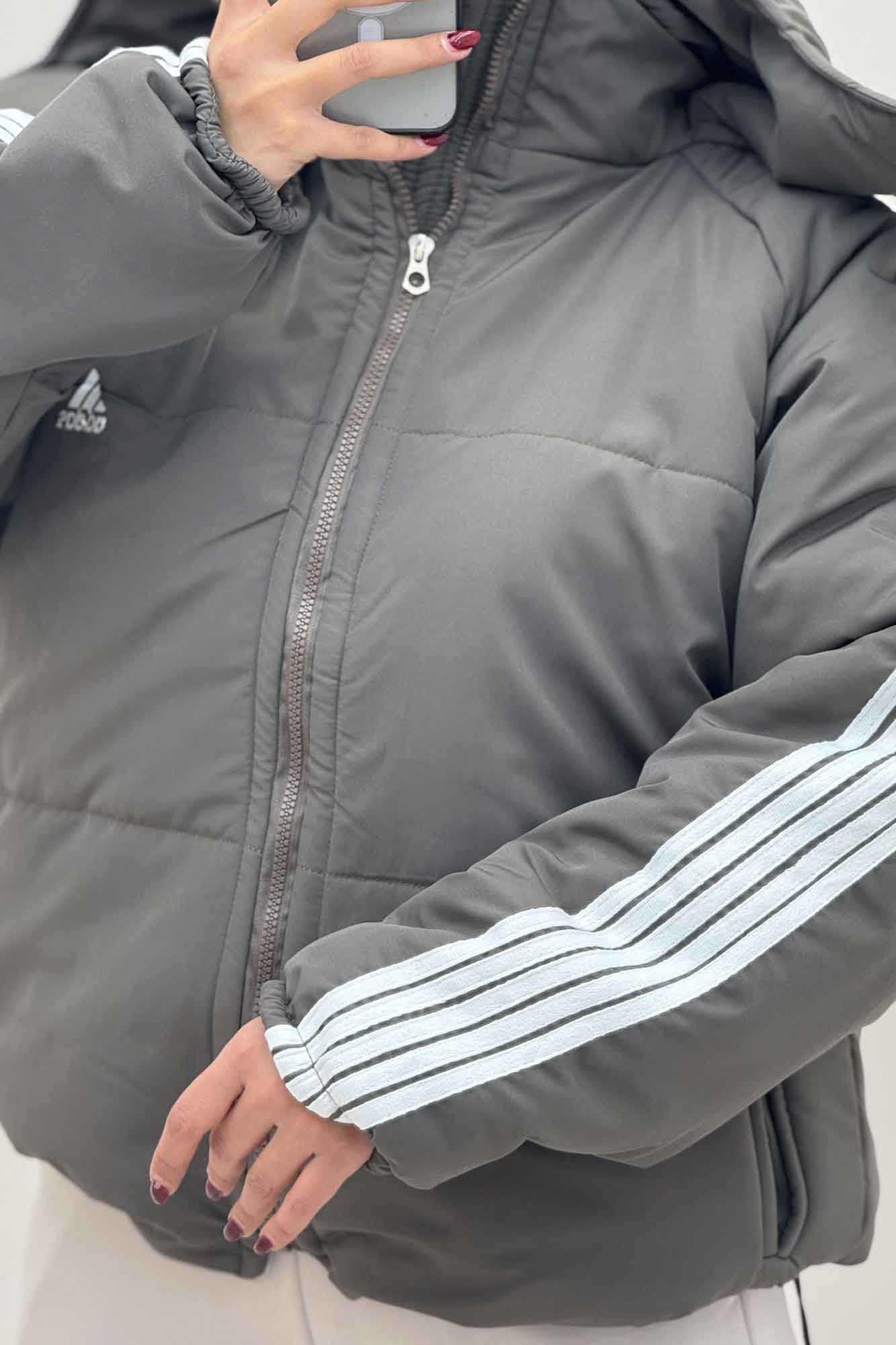 کاپشن اسکیمویی نوار دار