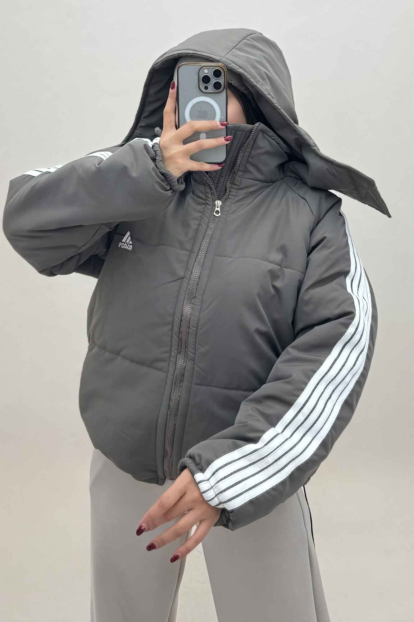 کاپشن اسکیمویی نوار دار