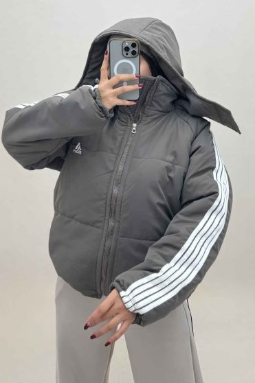 کاپشن اسکیمویی نوار دار