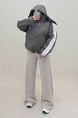 کاپشن اسکیمویی نوار دار