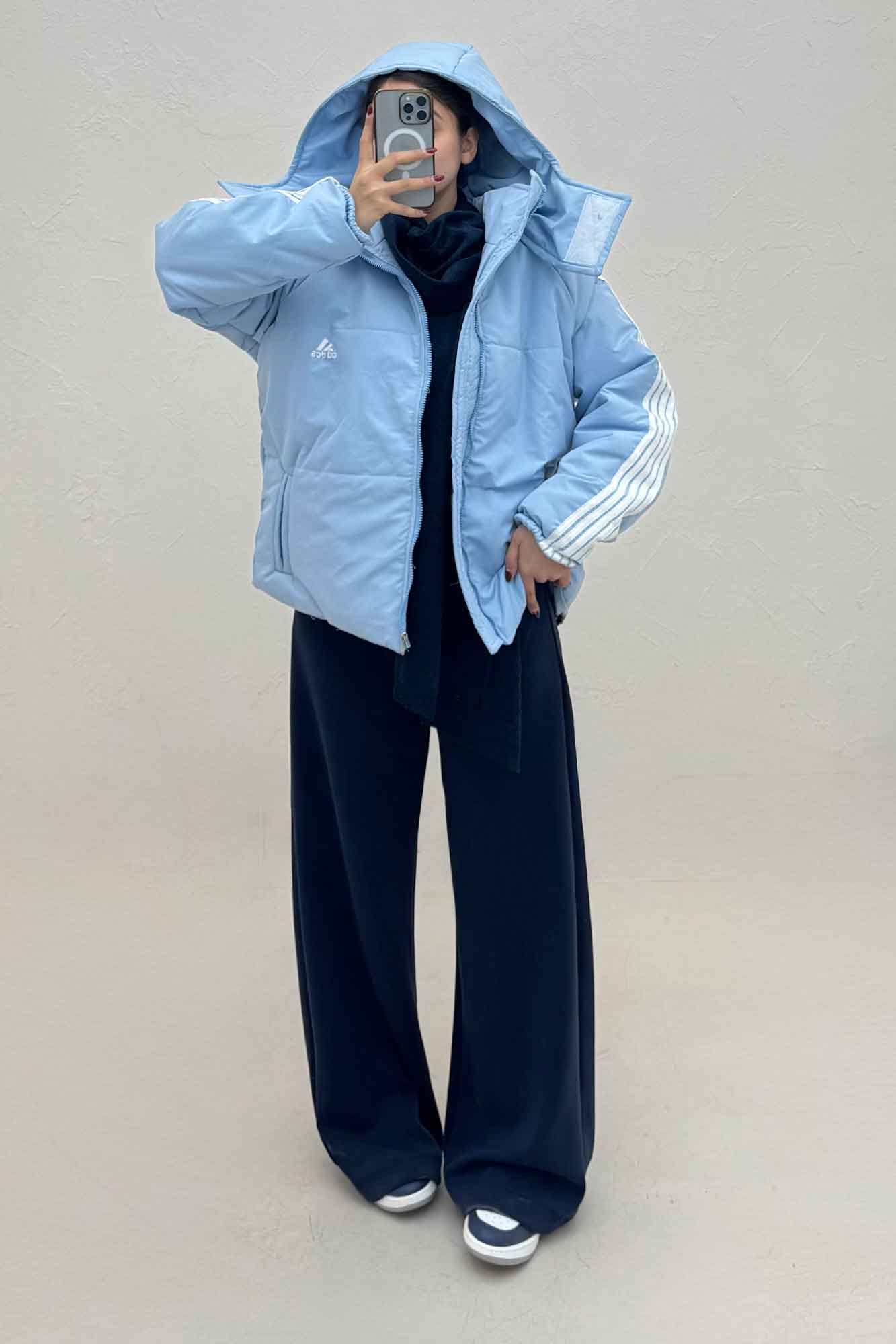 کاپشن اسکیمویی نوار دار