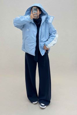 کاپشن اسکیمویی نوار دار