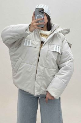 کاپشن کلاه دار پشت بلند