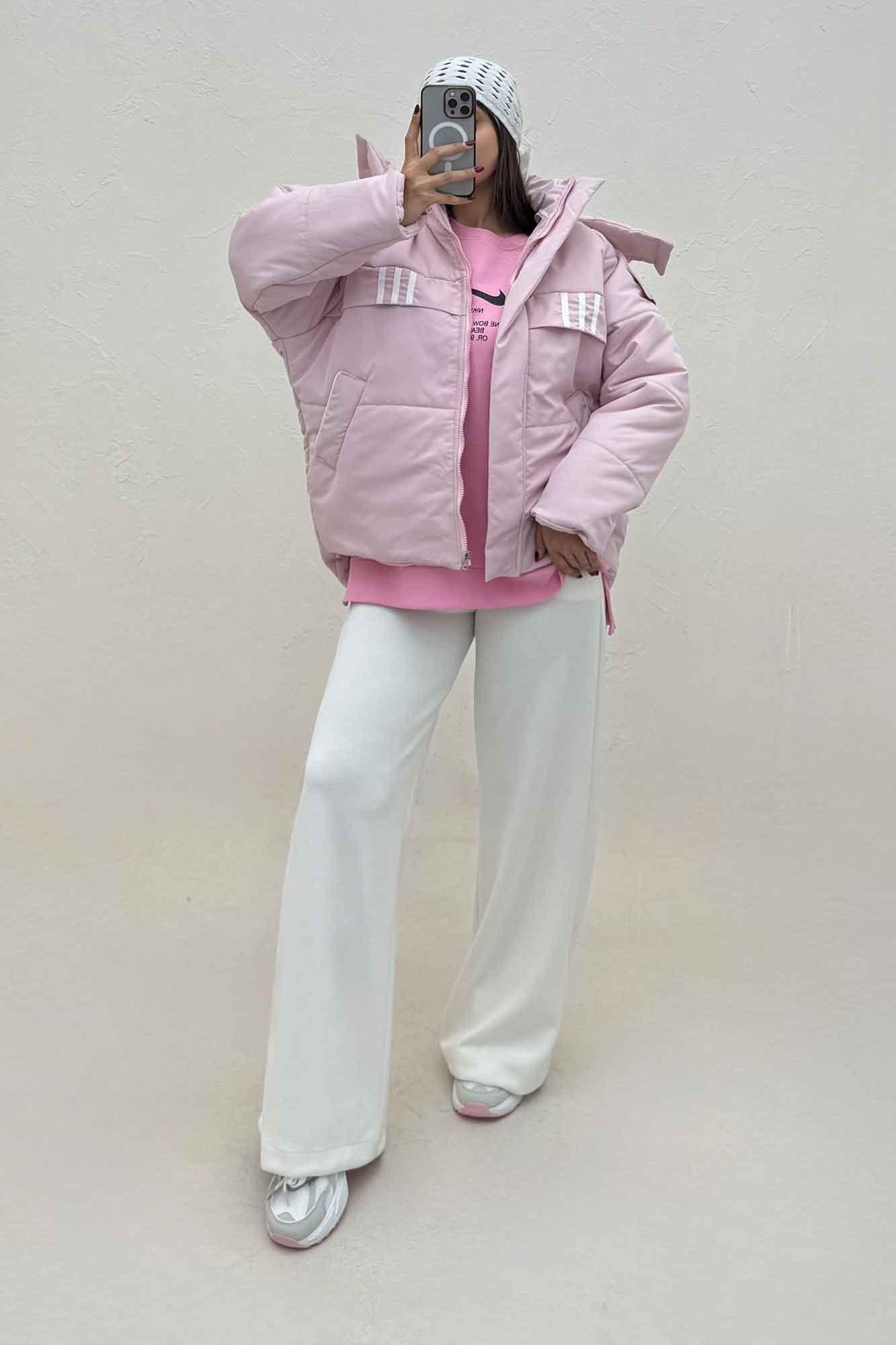 کاپشن کلاه دار پشت بلند