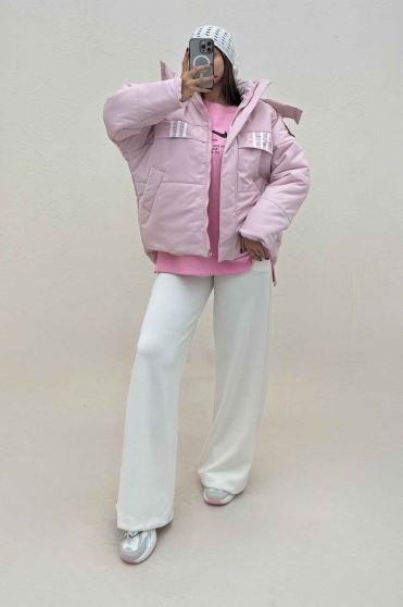 کاپشن کلاه دار پشت بلند